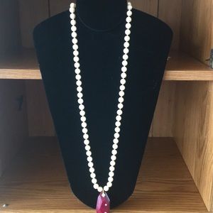 Pearls necklace faux pearl agate stone